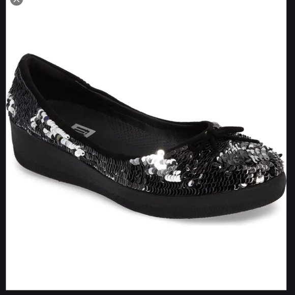 Fitflop Superballerina Reversible Sequin Black 7 - Picture 1 of 8